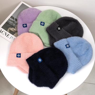 Nové Ženy Candy Colors Klapka do uší Zimná čiapka Móda Umelá kožušina Pletená čiapka Štýl Kpop Mäkká čiapka Čiapky Dámska Streetwear Čiapka