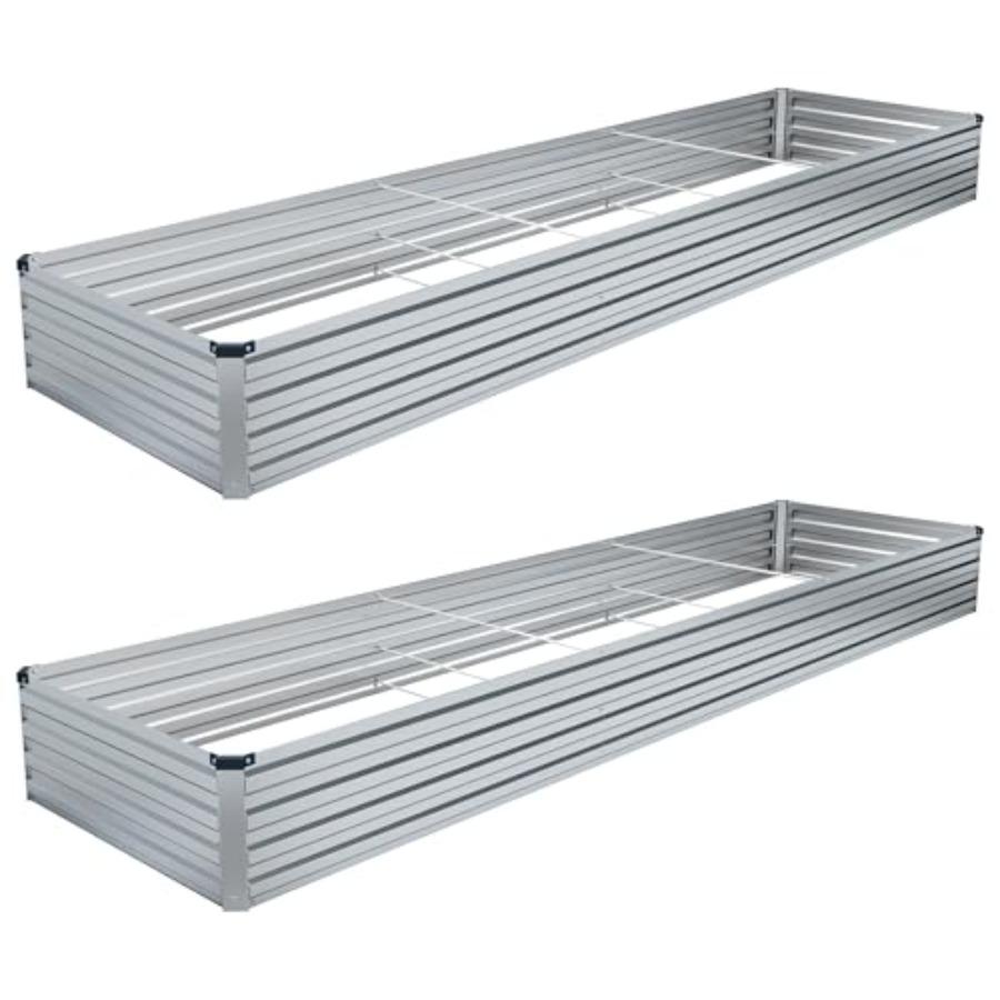

2PCS 12x4x1FT Galvanized Raised Garden Bed Kit Rectangle Metal Flower Box Large Planter Raised Beds Outdoor Garden for Planting United States