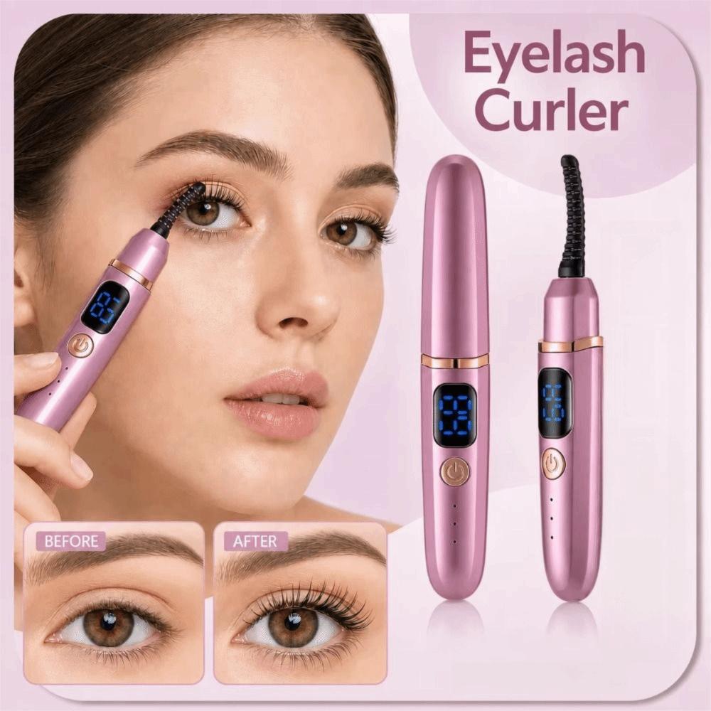 Long-Lasting Styling Heated Eyelash Clip LED Screen Portable Eyelash Curling Device For Women