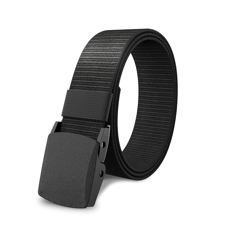 

[LOSETH] belt men s nylon belt belt mens brands casual belt For work mens belt buckle golf black free size