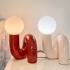 Nordic Postmodern Resin Desk Lamp Retro Bedroom And Living Room Creative Glass Lampshade Glass Lampshade Moon Study Desk Lamp
