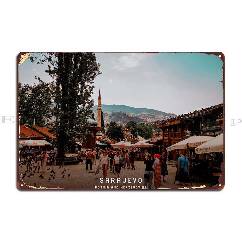 Sarajevo Metal Plaque Poster Garage Create Cave Designer Bar Tin Sign Poster 20x30cm