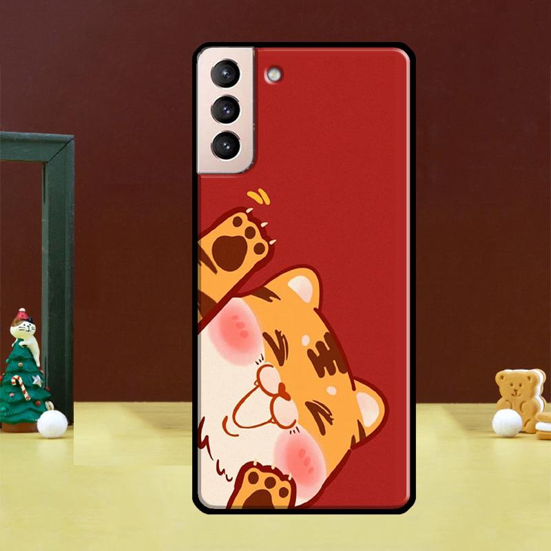 Funny Cartoon Tiger Phone Case For Samsung Galaxy S24 Ultra S20 S21 S22 S23 S25 Ultra S24 FE S9 S10 Plus Cover