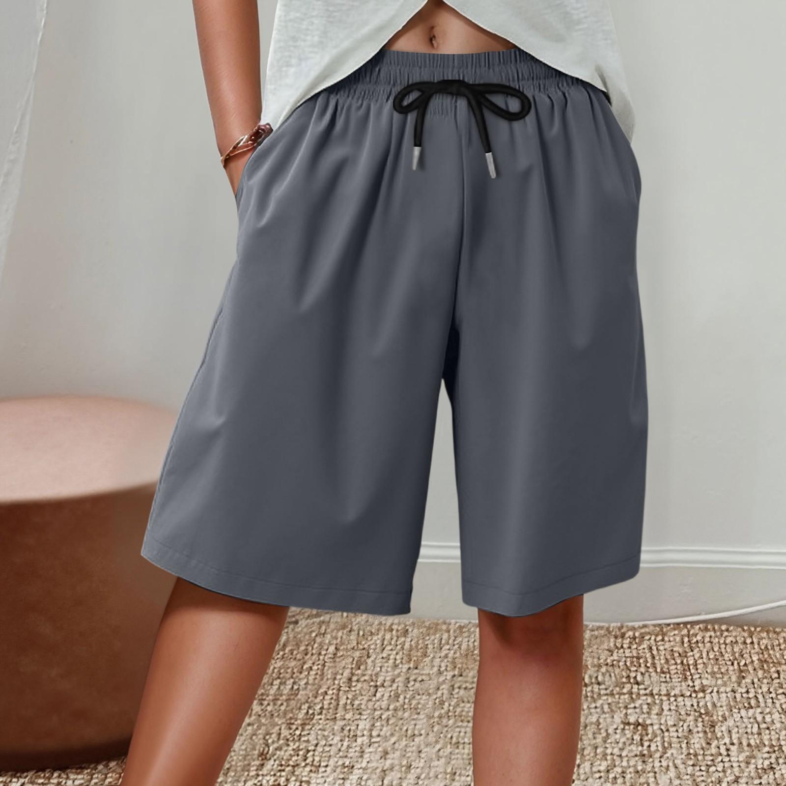 

Женские спортивные шорты, повседневные свободные однотонные дышащие быстросохнущие шорты XL