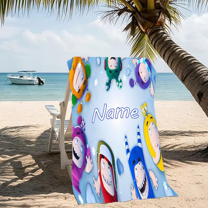Customizable personalized beach towels Oddbods themed designs.Suitable for the beach, yoga, sports;ideal as beach accessories