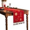Frühlingsfest Dekorative Farbe Gewebt Jacquard Esstischdecke Rot Segenszeichen Kaffeetisch Tischdecke Festliches Neues Jahr Tischläufer