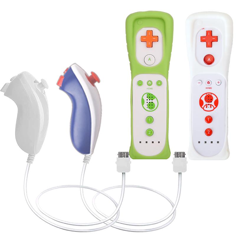 A Pair Remote Controller with Nunchuck Controller for Wii Games Control for Wii Console Wireless Gamepad with Motion Plus