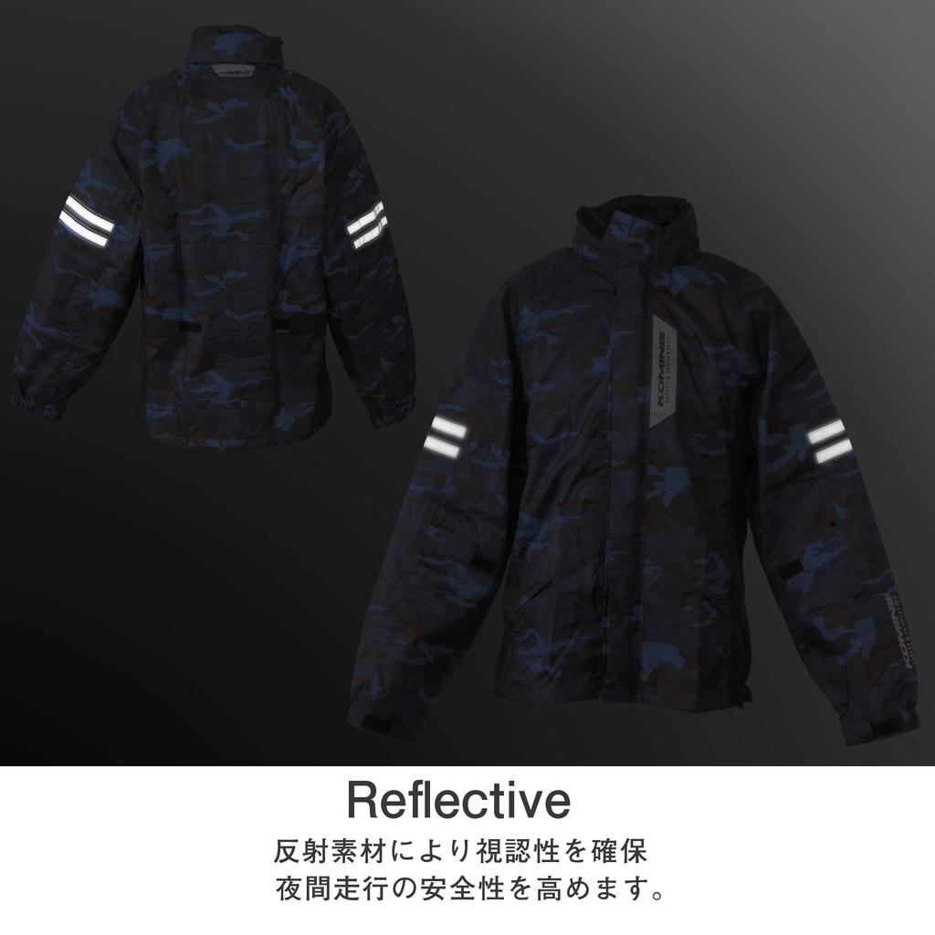 Motorcycle Rainwear Breather Rainwear Fiart 755 Rain Gear Raincoat Waterproof Olive L [KOMINE] RK-539 03-539 Men's