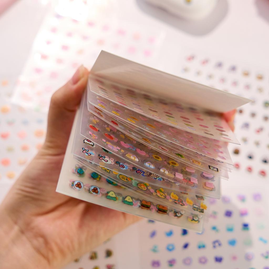 28sheets Kawaii Mini Cartoon Sticker Book DIY Diary Album Scrapbook Handmade Collage Material Cute Children's Stickers
