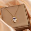 European and American Fashion Palm Diamond-inlaid Love Titanium Steel Necklace Popular Niche Light Luxury Collarbone Chain Necklace