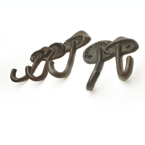 Mushroom Wall Hook Cast Iron Toadstool Key Hanger Nature Inspired Rustic Coat Hook for Entryway Bathroom or Garden Decor
