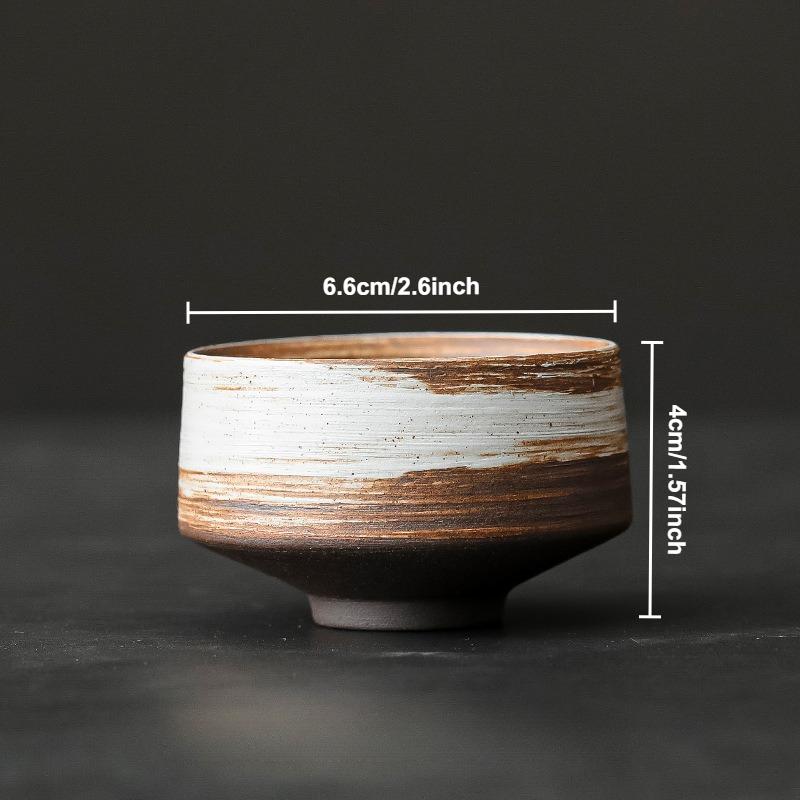 Stoneware Tea Cups Retro Handmade Teaware Set Antique Glazed Teacup Chinese Kung Fu Gongfu Master Cup Japanese Tea Set Drinkware