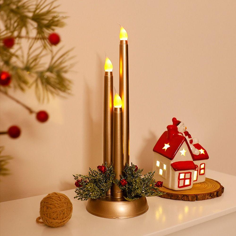 Retro Christmas LED Candles Light Flickering Electric Candle Tealight  Home New Year Decor