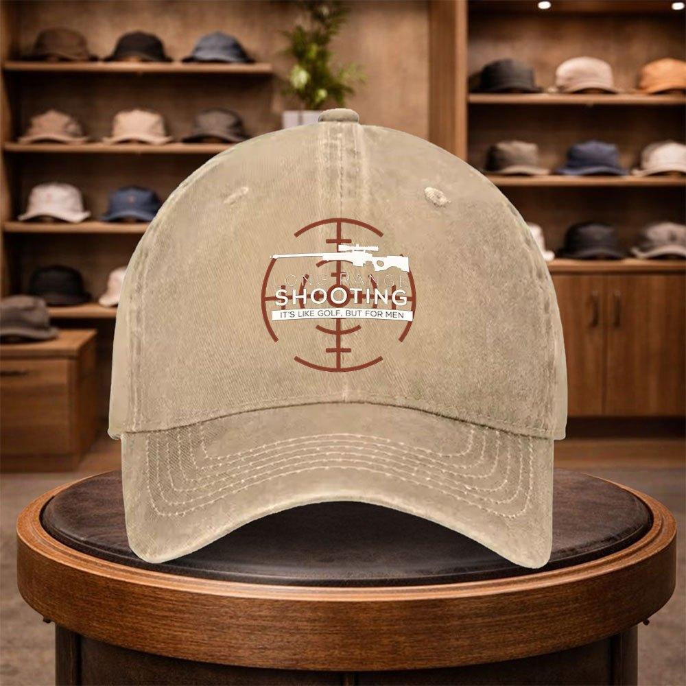 Longrange Shooting Print Baseball Cap Adjustable Casual Outdoor Hat For All Seasons Travel Beach