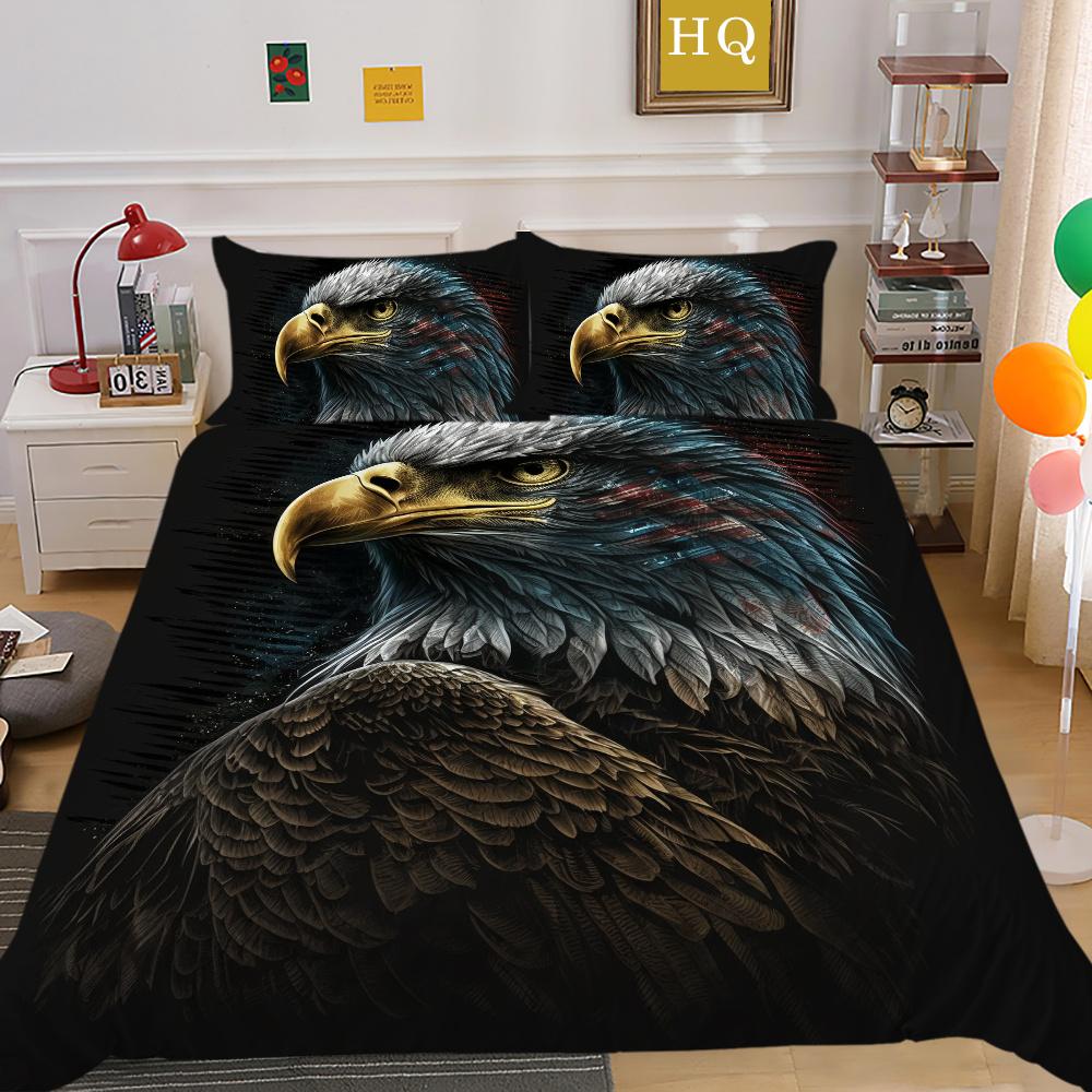 3D Eagle Printing Duvet Covers Children Teens Home Bedclothes Single Twin Bedroom Decor Polyester Bedspreads