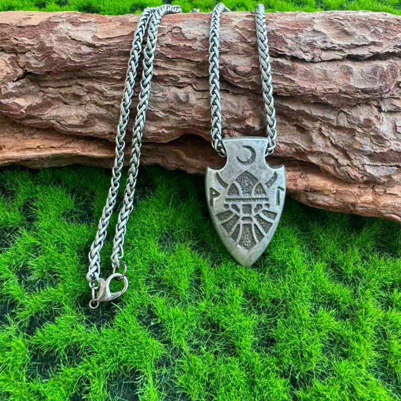 European Viking Rune Arrow Pendant Necklace - Trendy Retro Fashion Party Accessory