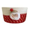 Christmas Woven Storage Basket Christmas Present Candy Storage Baskets Santa Snowman Desktop Organizer Sundries Storage Box