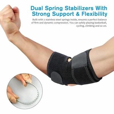 Adjustable Tennis Elbow Support Breathable Elbow Strap Spring Brace for Arthritis Golfers Sports Safety Accessory