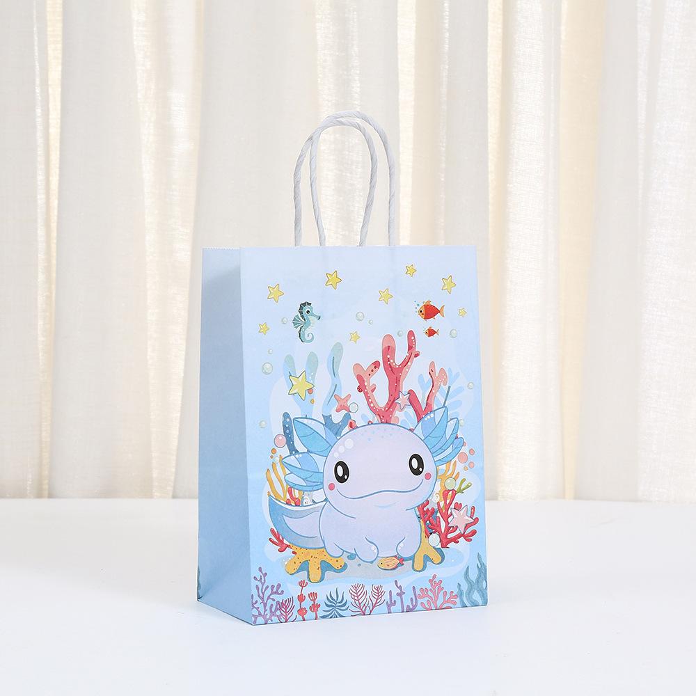 StoBag Ocean Axolotl Gift Bags Underwater Theme Party Treat Bags for Kids Birthdays and Sea Animal Events