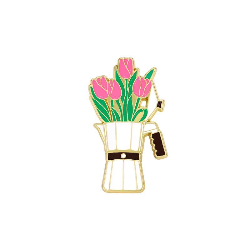 Potted Plant Pins Decorative Backpack Decor Enamel Pin Unique Flower Pins For Girls Accessories Clothing