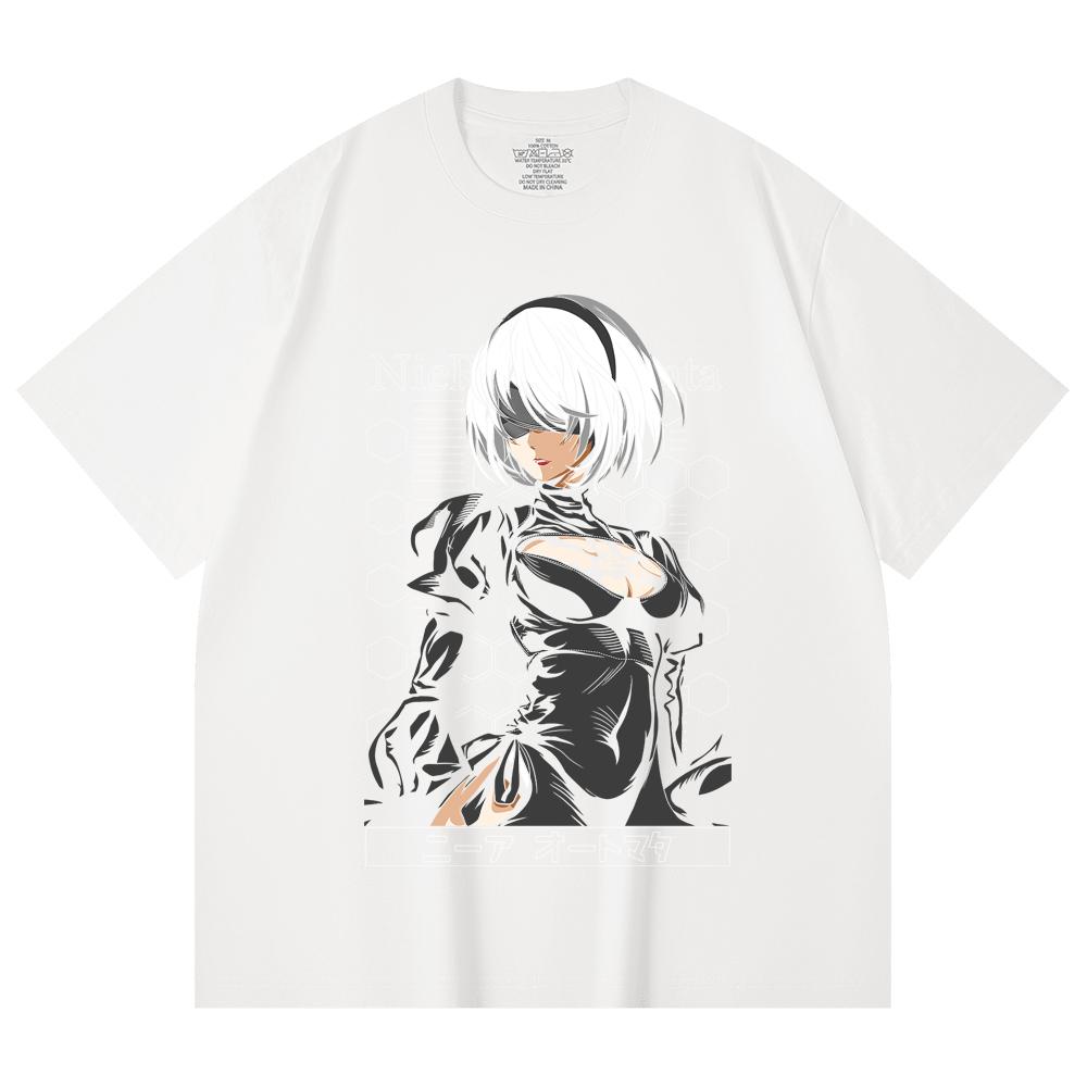 230 Gsm 100% Cotton NieR Automata V2 Print Unisex Heavy Cotton T Shirt