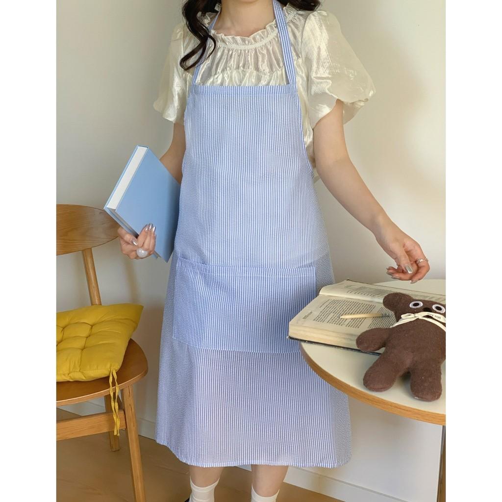 Cotton Sleeveless Apron Waterproof With Embroidery For Home Cooking And Casual Wear