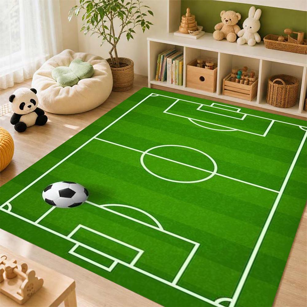 Soccer Ball Water Splash Print Theme Rug Soft Texture Nonslip Carpet For Hallway Balcony Study Home Party Decor Christmas Gift