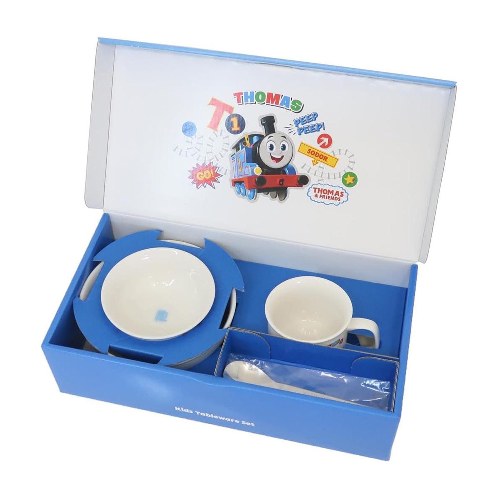 

Thomas the Tank Engine Children s Dinnerware Set, Ceramic, Dishwasher and Microwave Safe, 5-Piece Set, GO Series, Made in Japan, 663740