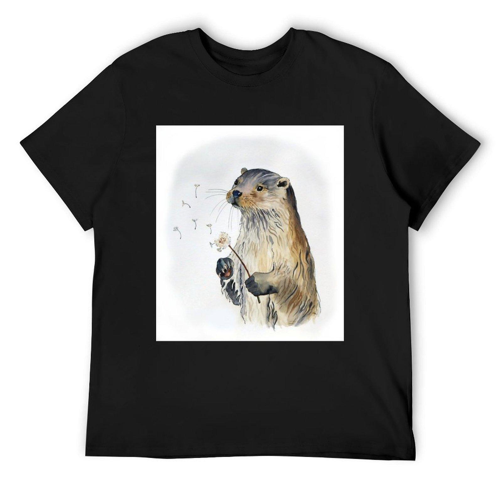 

Wishing Otter T-Shirt anime clothes customs design your own oversizeds t shirts for men cotton 4XL