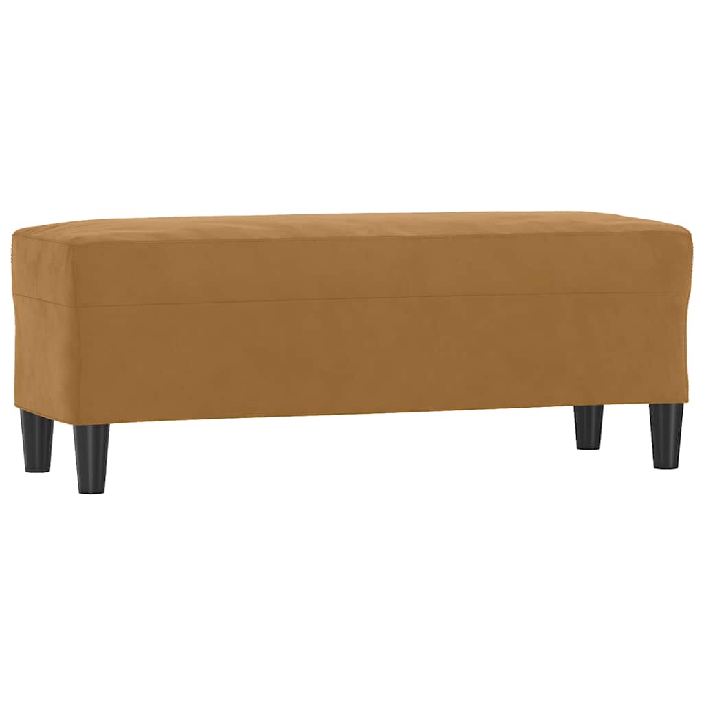 Vidaxl Bench, Dark Brown, 100X35X41 Cm, Upholstered In Velvet