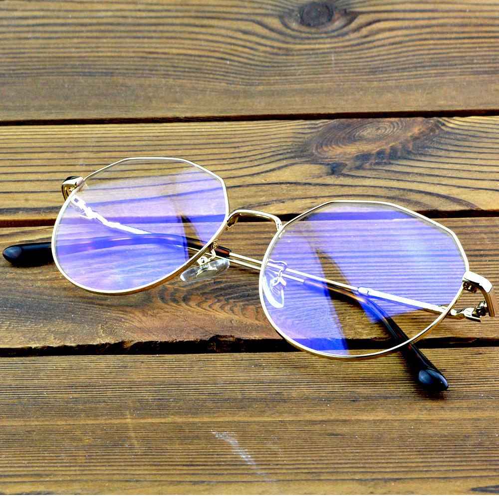 Full-Rim Gold Titanium Geometric Optical Glasses Frame – Lightweight Metal Eyewear for Men and Women