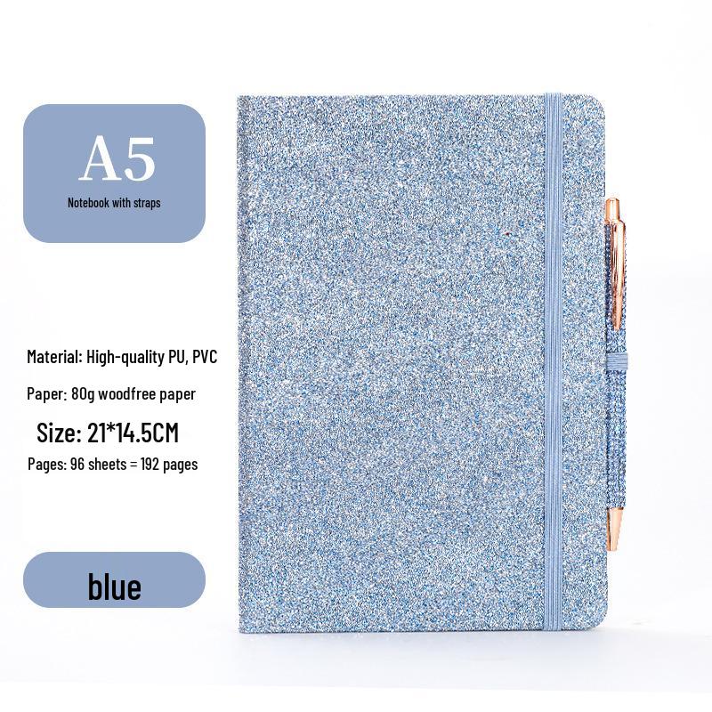 Exquisite Glitter Sequin Strap Journal: Personalized Creative Diary Notebook