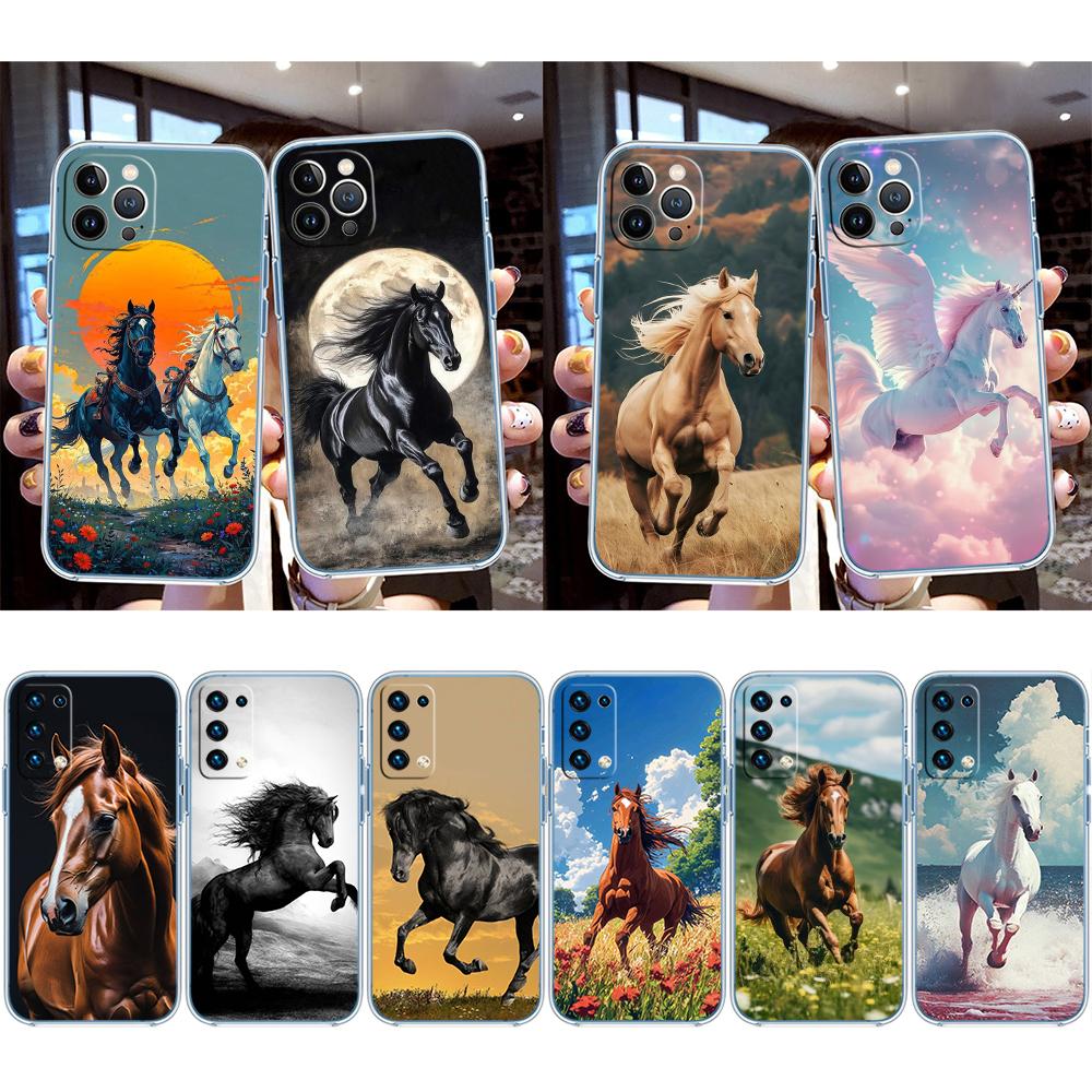 NH22 Fine Horse Transparent Phone Case for Motorola Moto G40 G04 G05 One Ace Action  Fusion + Plus Hyper Macro Vision Zoom