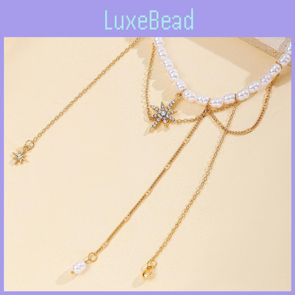 Premium Alloy Chain With Pearl And Geometric Star Design For Females