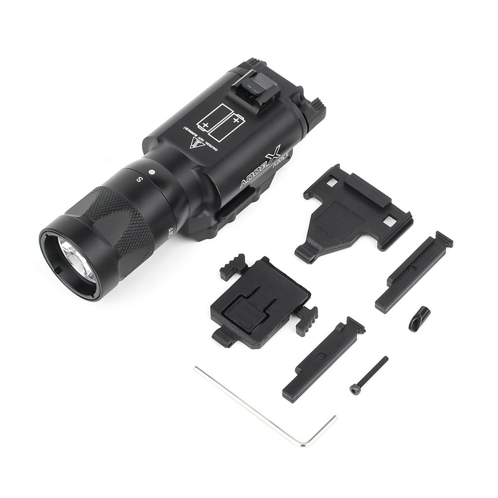 QIRUIMY X300V Scout Light with X300 Tactical LED Flashlight Compatible with 20mm Double Super Realistic 400 For Survival Games Strobe, Light, Replica,