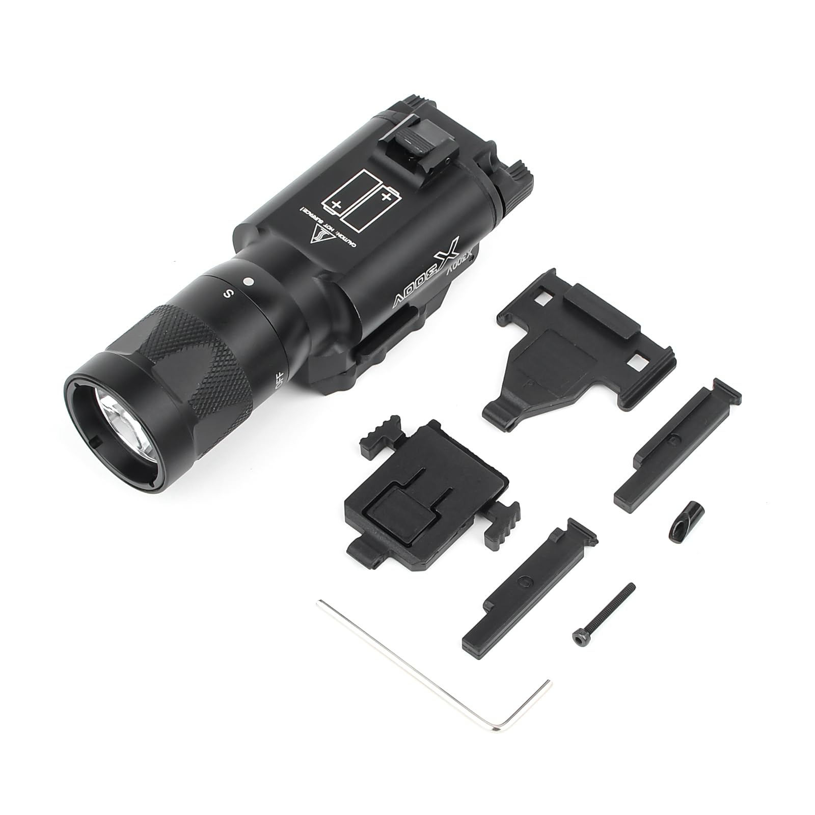 

QIRUIMY X300V Scout Light with X300 Tactical LED Flashlight Compatible with 20mm Double Super Realistic 400 For Survival Games Strobe, Light, Replica,