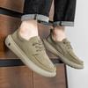 High Quality Men's Casual Leather Shoes Soft Bottom Outdoor Walking Shoes Comfortable Antiskid Flat Designer Lace-Up Sneakers