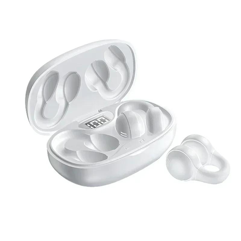 

Беспроводные наушники с костной проводимостью Bluetooth 5.3 водонепроницаемые спортивные наушники-вкладыши с креплением на ухо с микрофоном гарнитура белый