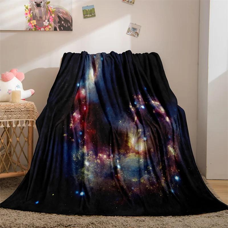 Space Blanket for Boys Kids Girls Fleece Throw Blanket with Galaxy Design for Bed Sofa Couch Soft Blanket Space Room Decor Gift