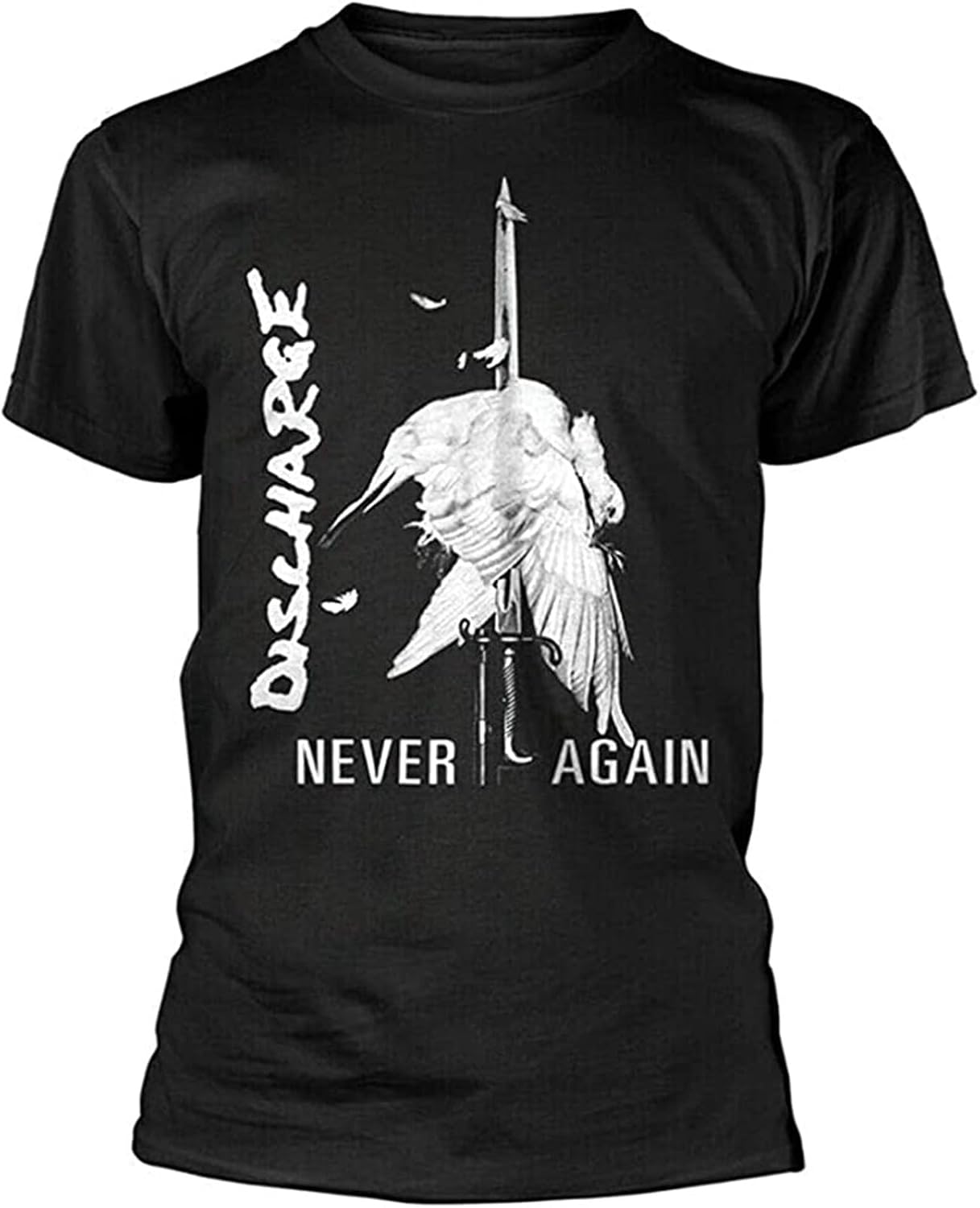 Discharge Never Again Mens T Shirt Punk Oi Tee Black XXL