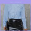 Polyester Long Sleeve Shirt For Women With Ruffle Details For Office Wear