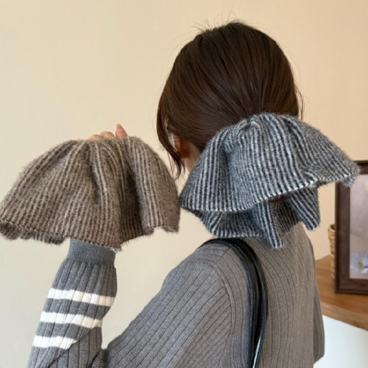 French Elegant Knit Hair Tie Nonslip Hair Holder 26cm Circumference Headdress Comfortable Daily Use Accessory