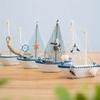 1pc Mini Marine Nautical Ship Sailing Boat Wood Crafts Ornaments Party Room Home Decoration