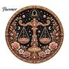 12 Zodiac Signs Faux Pearl Decor Sign Art Kit, DIY Painting Handmade Picture Kit Kits, Round 3D Constellation Wall Craft for Adults, Home Decoration