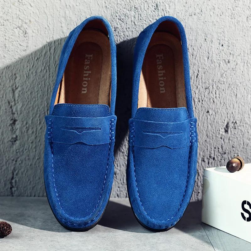 Men Casual Shoes Luxury Mens Loafers Handmade Suede Genuine Leather Men's Shoes Moccasins Slip On Flats Male Luxe Driving Shoes