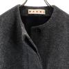 Marni Made In Italy Herringbone No Color Jacket 36 Gray Fur Sleeves Women Used