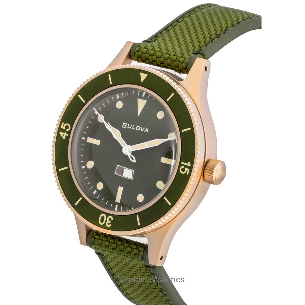 Bulova Mil Ships 150th Anniversary Special Edition Green Dial Automatic Diver's 98A324 200M Men's Watch