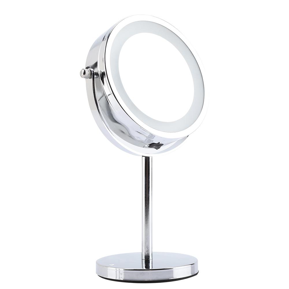 6 inch Round Bathroom Vanity for Shaving / Makeup LED Light Magnifying Mirror