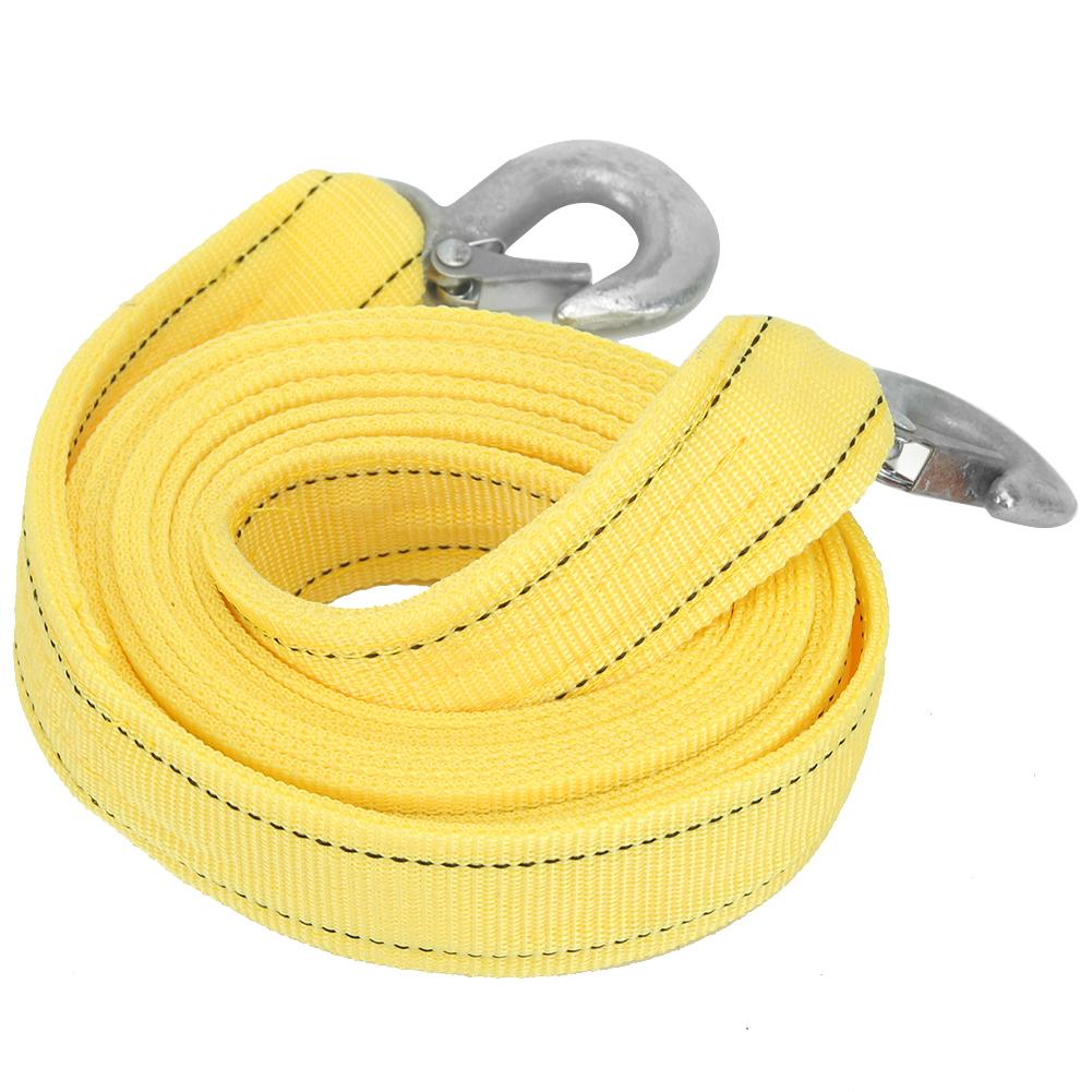 2.5m 8.2ft Car Trailer Towing Rope Strap Tow Cable Hooks Emergency Heavy Duty