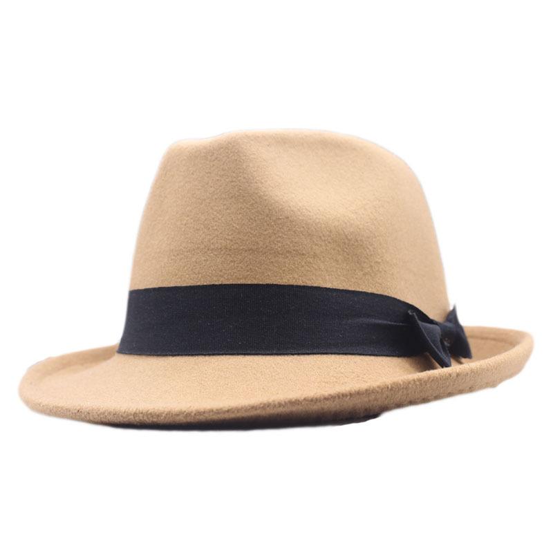 Imitation Wool Felt Top Hat Men's Jazz Hat Shanghai Beach Gentleman Woolen Autumn and Winter Retro British Hat